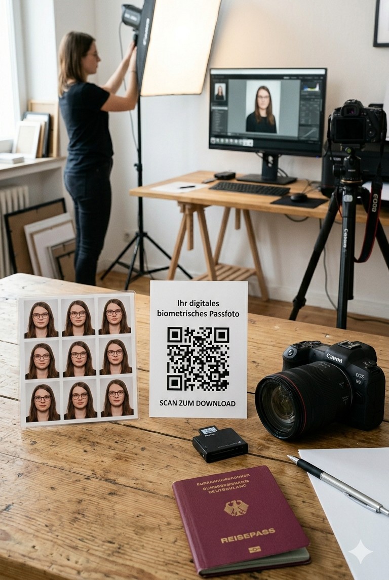 Biometrische Passfotos im Studio